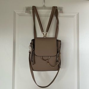 Chloe Inspired Taupe Vegan Leather Backpack
